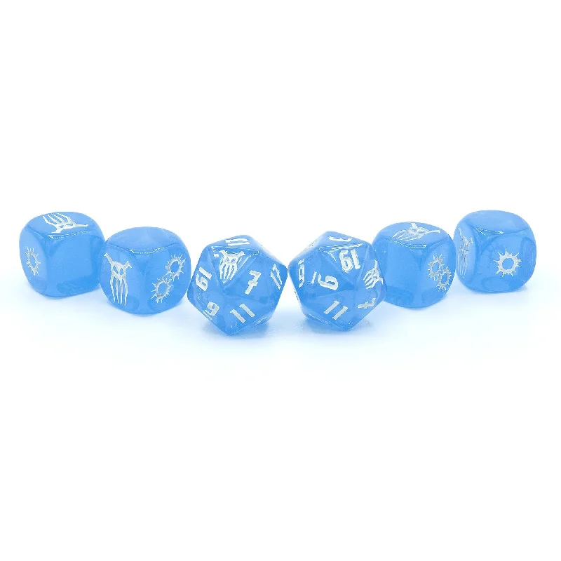 Achtung! Cthulhu 2d20: Blauer Kristall Dice Set