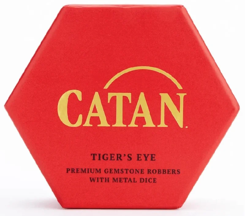 Catan - Premium Gemstone Robbers & Metal Dice Set: Tiger's Eye