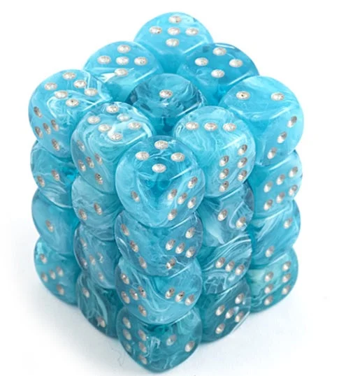 Cirrus Aqua/Silver 36d6 Dice Set   CHX27865