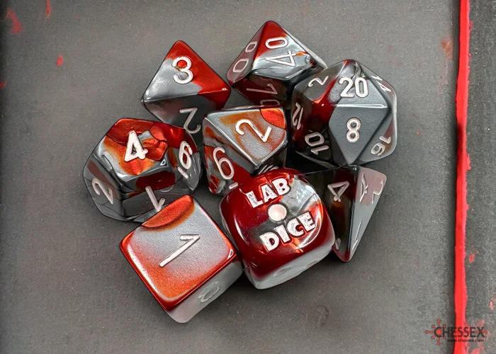 Gemini® Polyhedral Red-Steel/white 7-Die Set