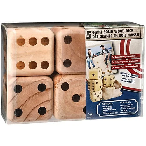 Giant Wood Dice 5pk