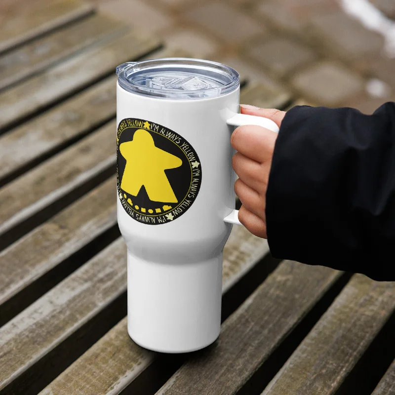 I'm Always Yellow Meeple Board Game Travel Mug