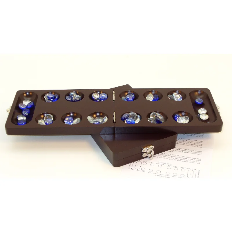 Mancala - Walnut Board with Glass Stones