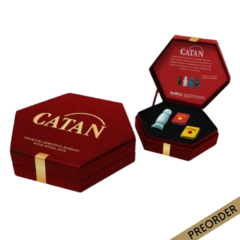 MDG CATAN Premium Robber and Metal Dice Set Opalite