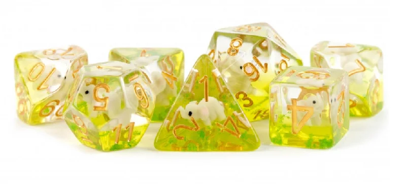 MDG Resin 16mm Poly Dice Set - Elephant Dice