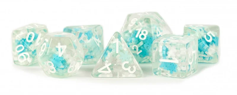 MDG Resin 16mm Poly Dice Set - Snowflake Dice