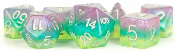 MDG Resin 16mm Polyhedral Dice Set - Layered Stardust Radiance