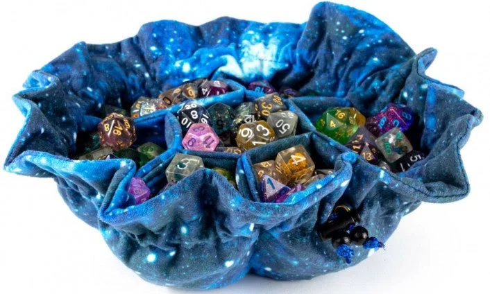 MDG Velvet Compartment Dice Bag with Pockets - Galaxy