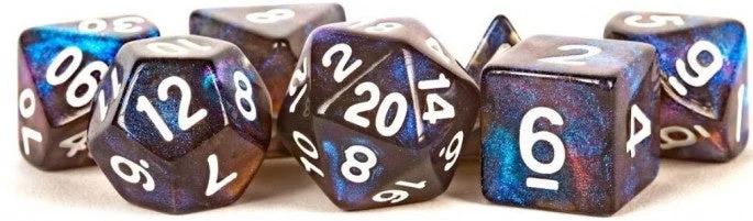 MDG Polyhedral Acrylic Dice Set 16mm - Stardust Galaxy