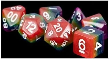 MDG Polyhedral Resin Dice Set Rainbow