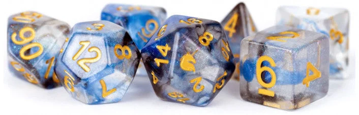 MDG Unicorn Resin Polyhedral Dice Set Arctic Storm