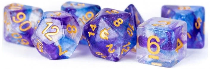 MDG Unicorn Resin Polyhedral Dice Set Midnight Fantasy