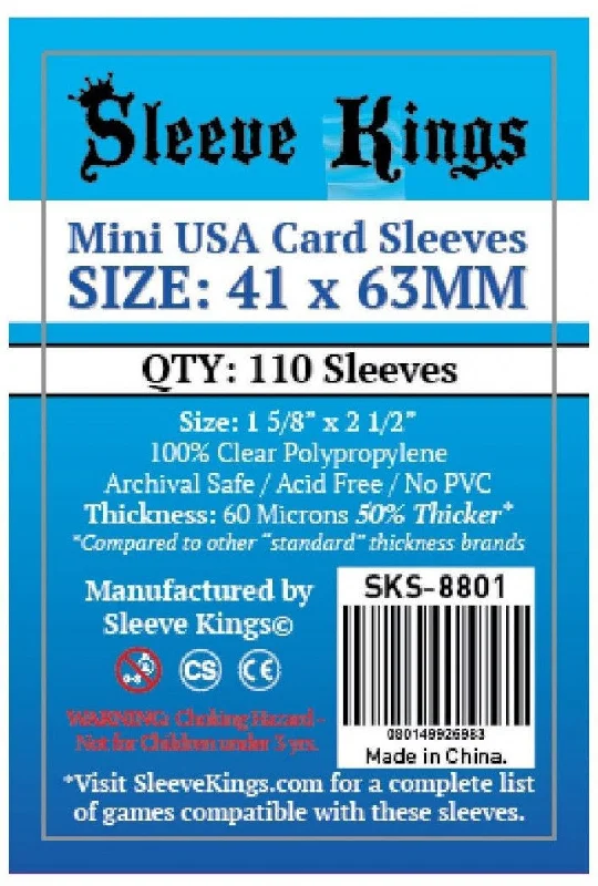 Sleeve Kings Board Game Sleeves Mini USA (41mm x 63mm) (110 Sleeves)