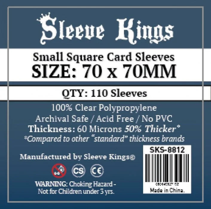 Sleeve Kings Board Game Sleeves Small Square (70mm x 70mm) (110 Sleeves)