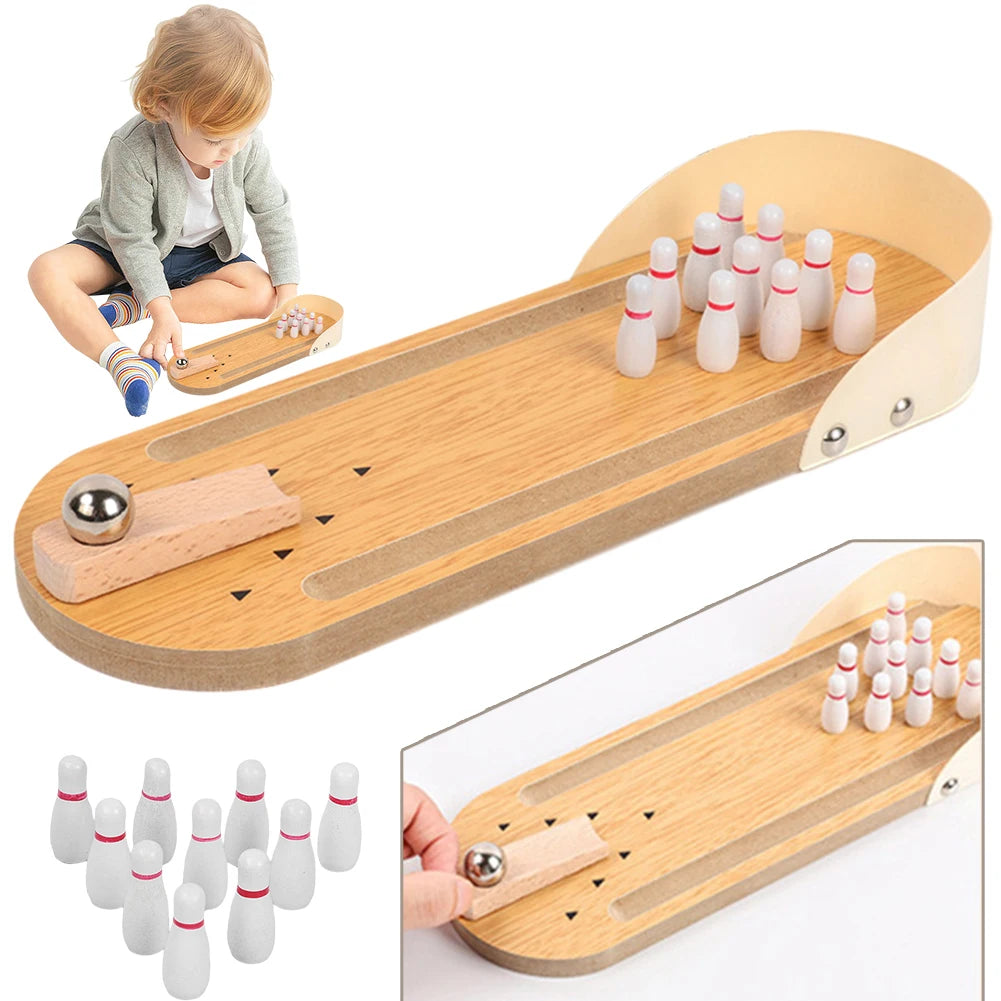 Wooden Board Bowling Toys with 10 Pins