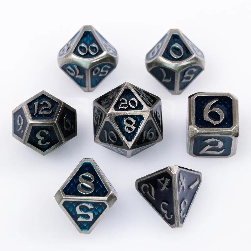 Die Hard Dice Metal RPG Polyhedral Dice Set - Drakona Gemtooth Batholain [7ct]