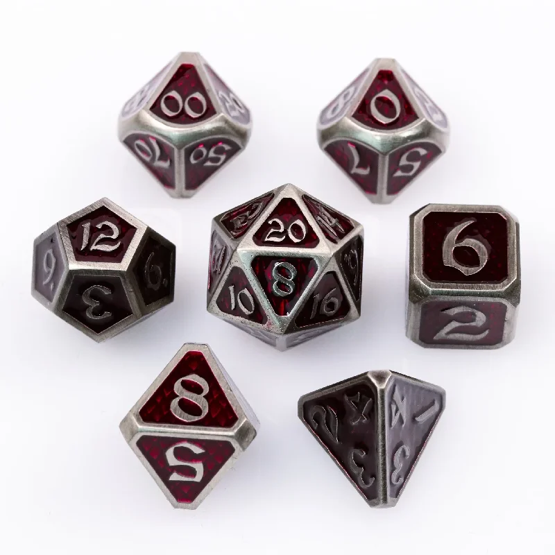 Die Hard Dice Metal RPG Polyhedral Dice Set - Drakona Gemtooth Tekalion [7ct]