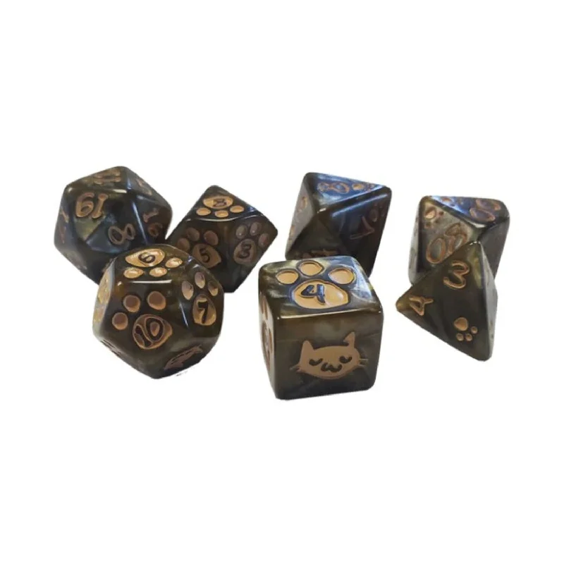 Kitten Dice Set - Brown