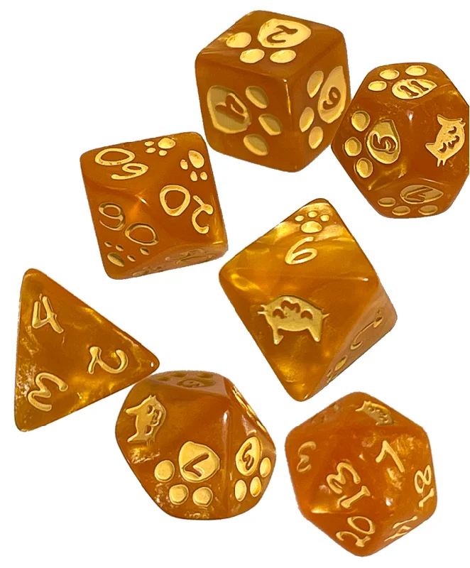 Kitten Dice Set - Orange