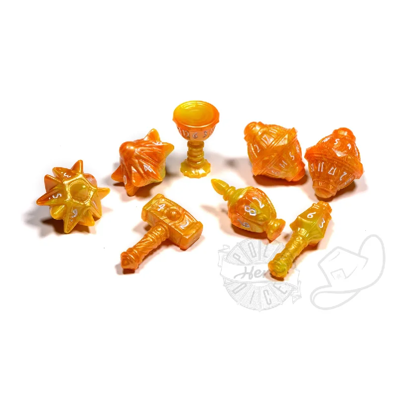 PolyHero Cleric 8 Dice Set - Sunstorm